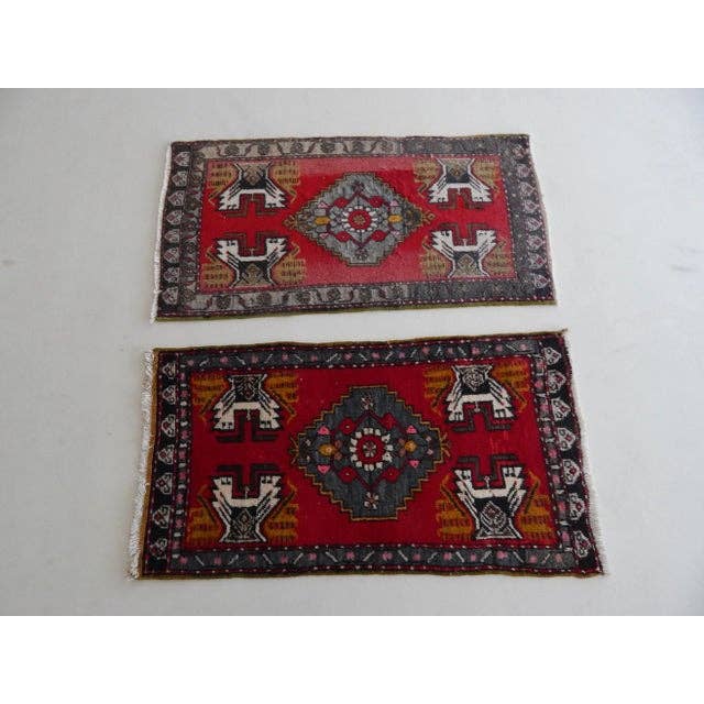 Vintage Türk Yastık Halı 2'li Set 53 x 104 cm