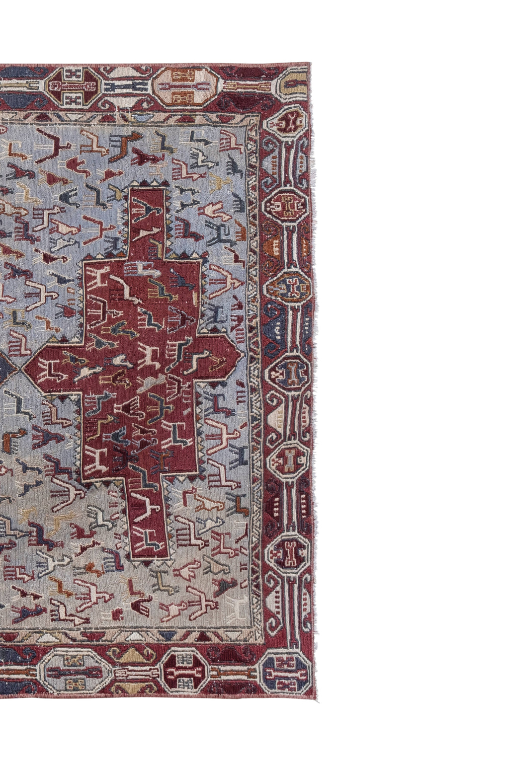 Vintage El İşlemesi Yastık Halı 108 x 145 cm