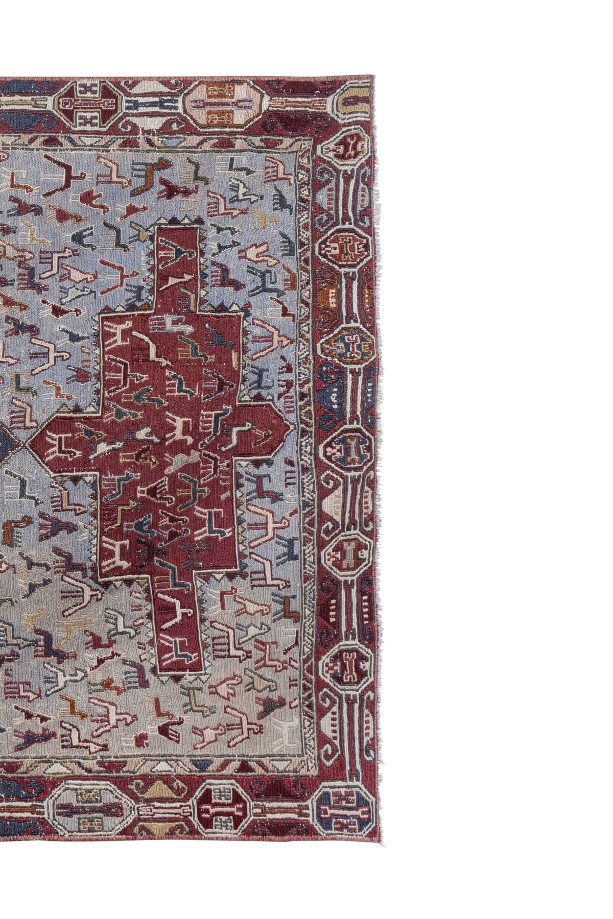 Vintage El İşlemesi Yastık Halı 108 x 145 cm