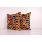 İpek Ikat Kadife Kırlent Kılıfı 2'li Set 60 x 60 cm