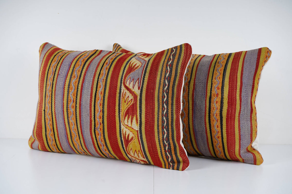 Kilim Kırlent Kılıfı 2'li Set 40 x 60 cm