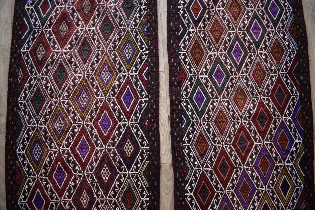 Vintage Kilim Yastık Halı 2'li Set 55 x 105 cm