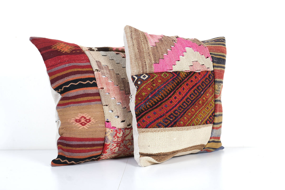 Patchwork Kırlent Kılıfı 2'li Set 48 x 48 cm
