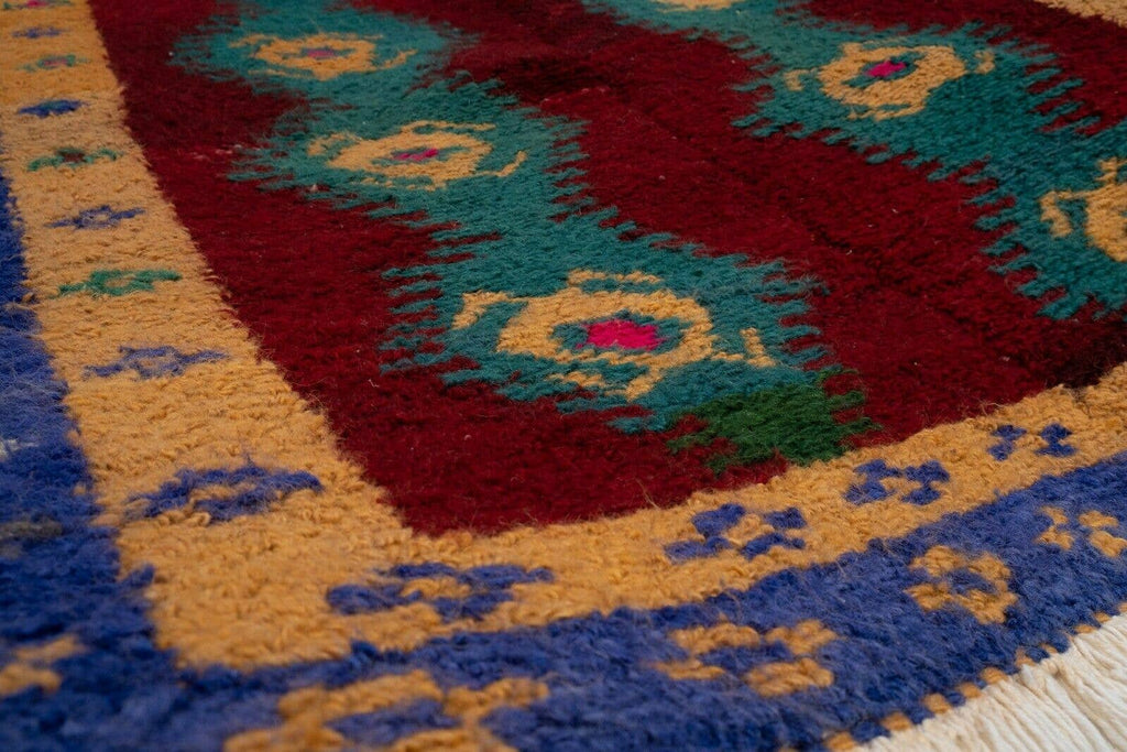 Vintage Türk Damalı Tulu Halı 110 x 132 cm