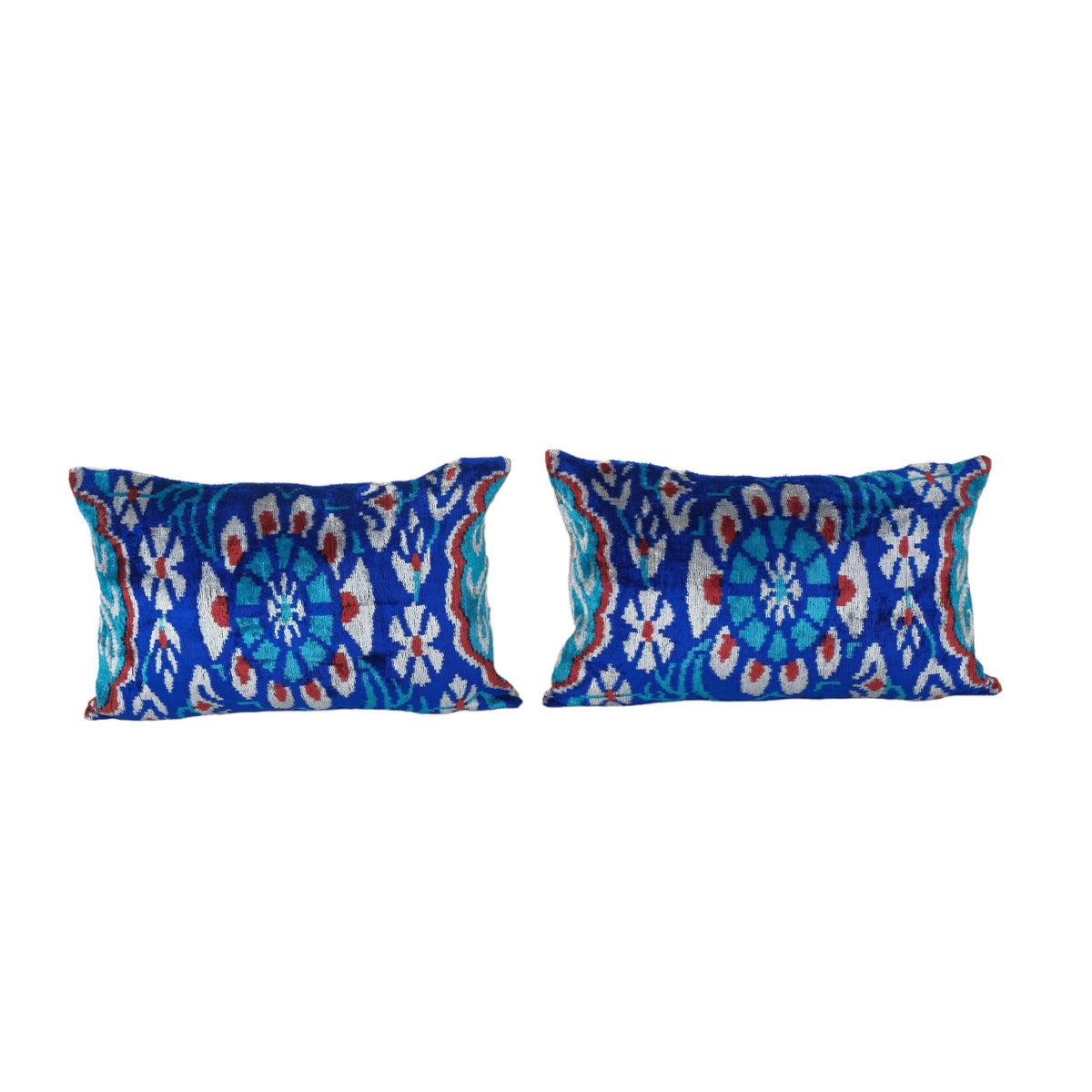 İpek Ikat Kadife Kırlent Kılıfı 2'li Set 40 x 120 cm
