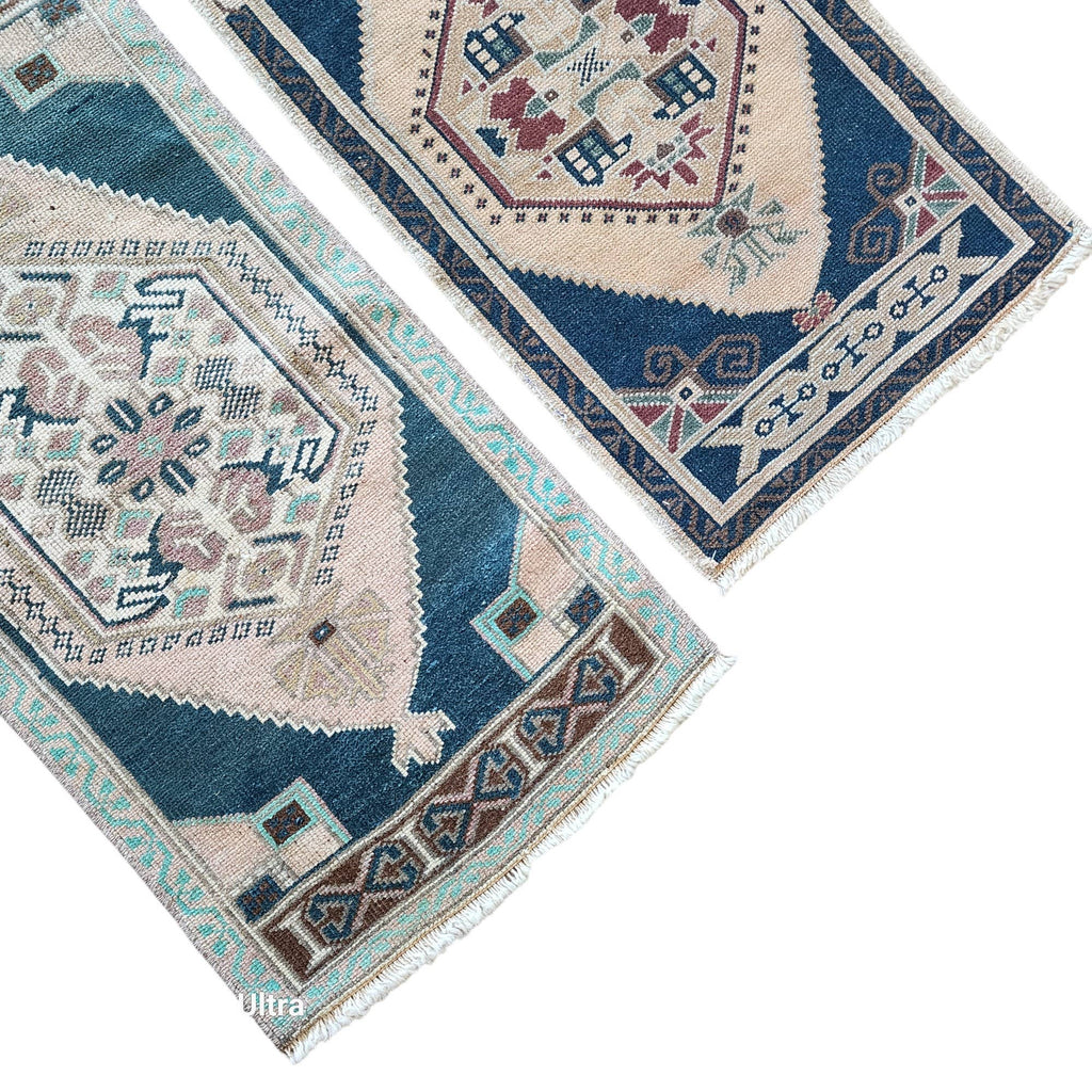 Vintage Türk Yastık Halı 2'li Set 53 x 95 cm