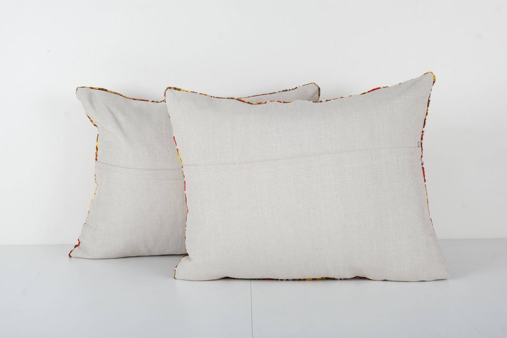 İpek Ikat Kadife Kırlent Kılıfı 2'li Set 45 x 55 cm