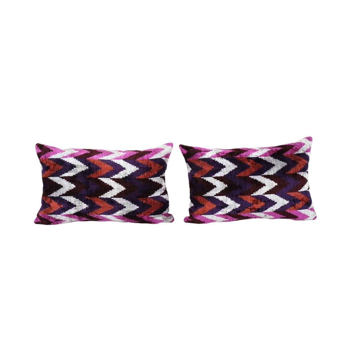 İpek Ikat Kadife Kırlent Kılıfı 2'li Set 40 x 60 cm