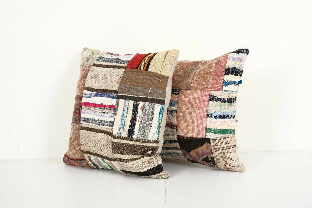 Patchwork Kırlent Kılıfı 2'li Set 45 x 47 cm