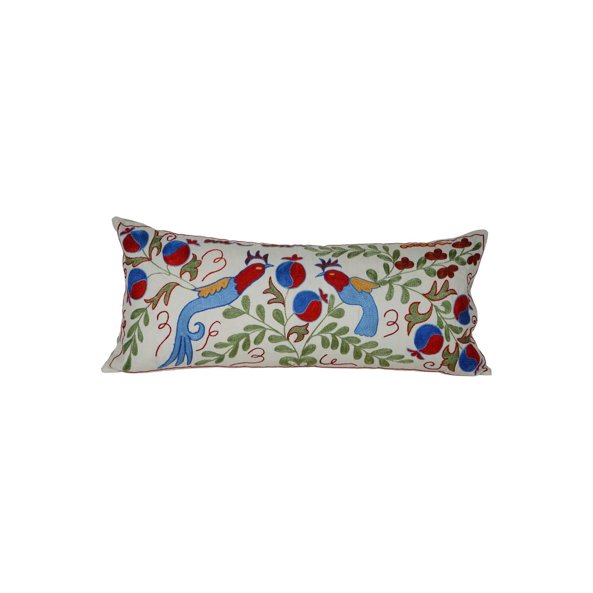 Kuş Desenli Suzani Kırlent Kılıfı 40 x 90 cm