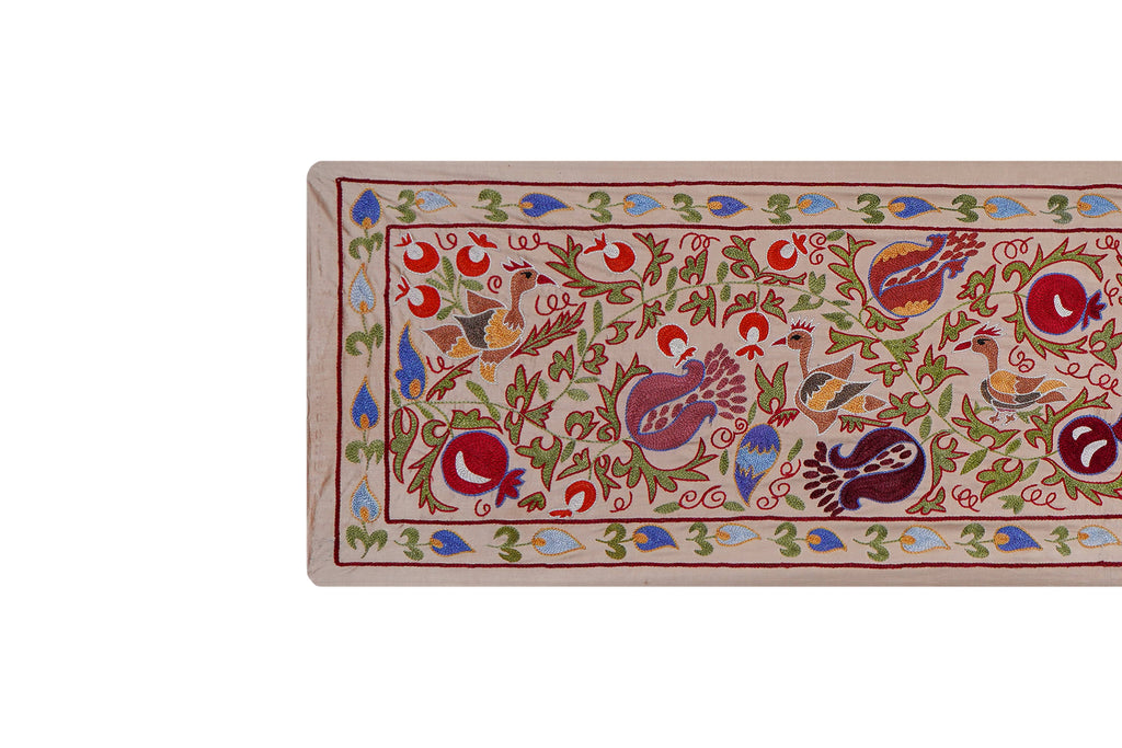 Kuş Desenli Suzani Duvar Örtüsü 52 x 191 cm