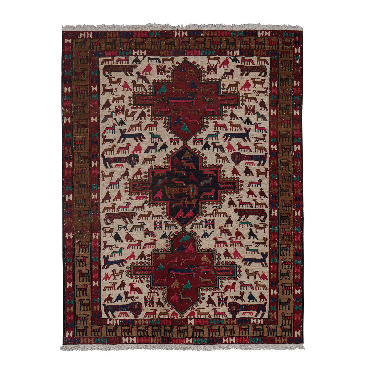 Vintage Sumak Kilim 108 x 143 cm