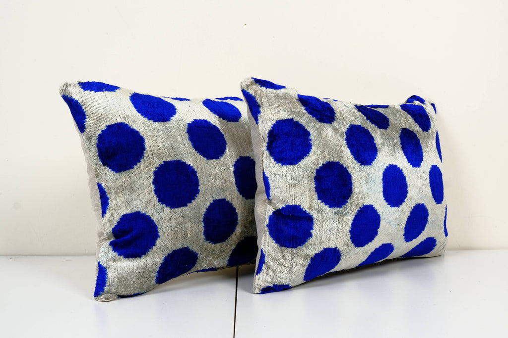 İpek Ikat Kadife Kırlent Kılıfı 2'li Set 40 x 55 cm