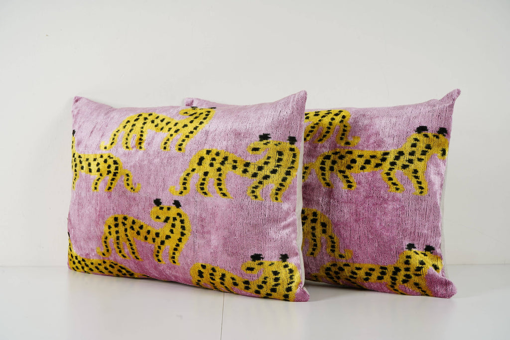 İpek Ikat Kadife Kırlent Kılıfı 40 x 120 cm