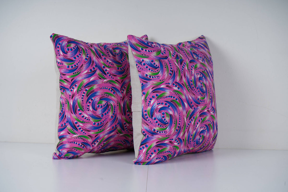 Özbek Baskılı Kırlent Kılıfı 2'li Set 40 x 40 cm