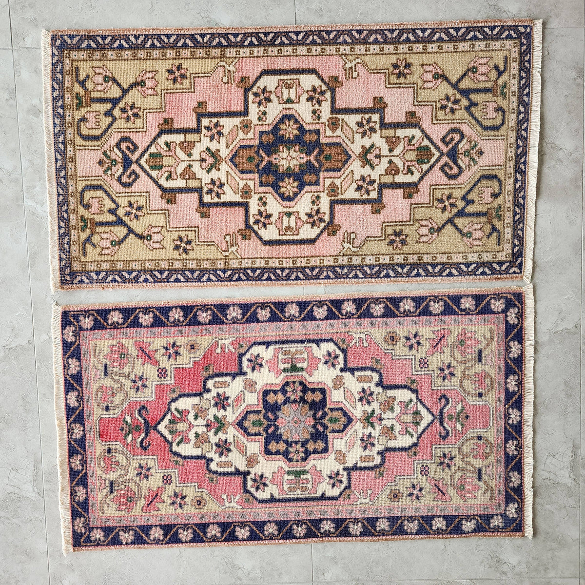 Vintage Uşak Yastık Halı 2'li Set 55 x 102 cm