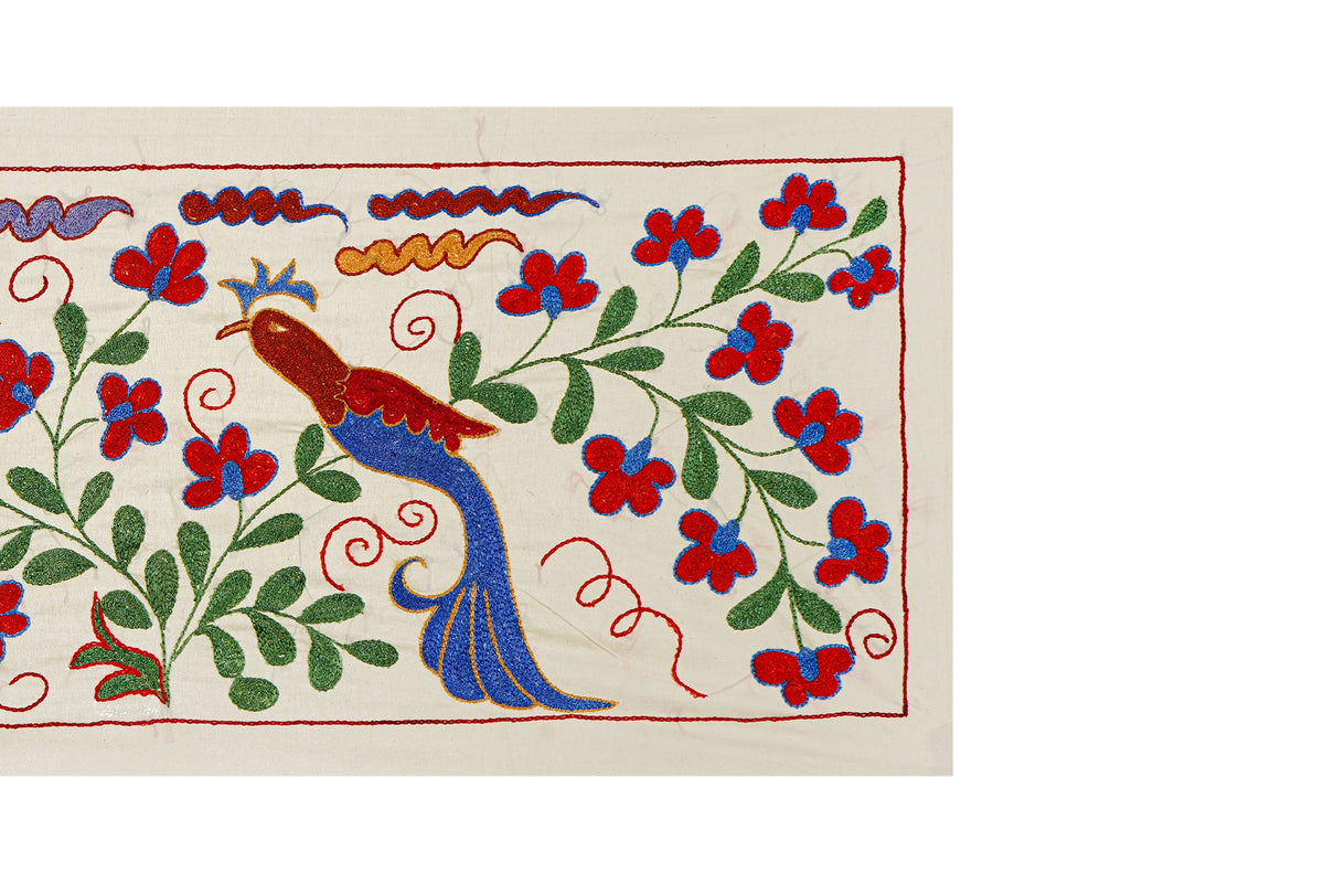 Kuş Desenli Suzani Yolluk 44 x 96 cm