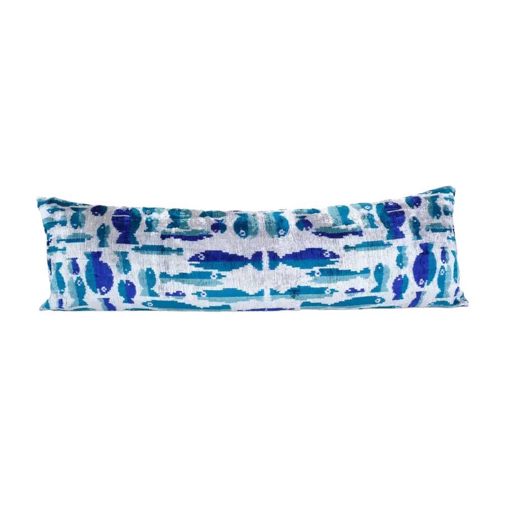 İpek Ikat Kadife Kırlent Kılıfı 40 x 121 cm
