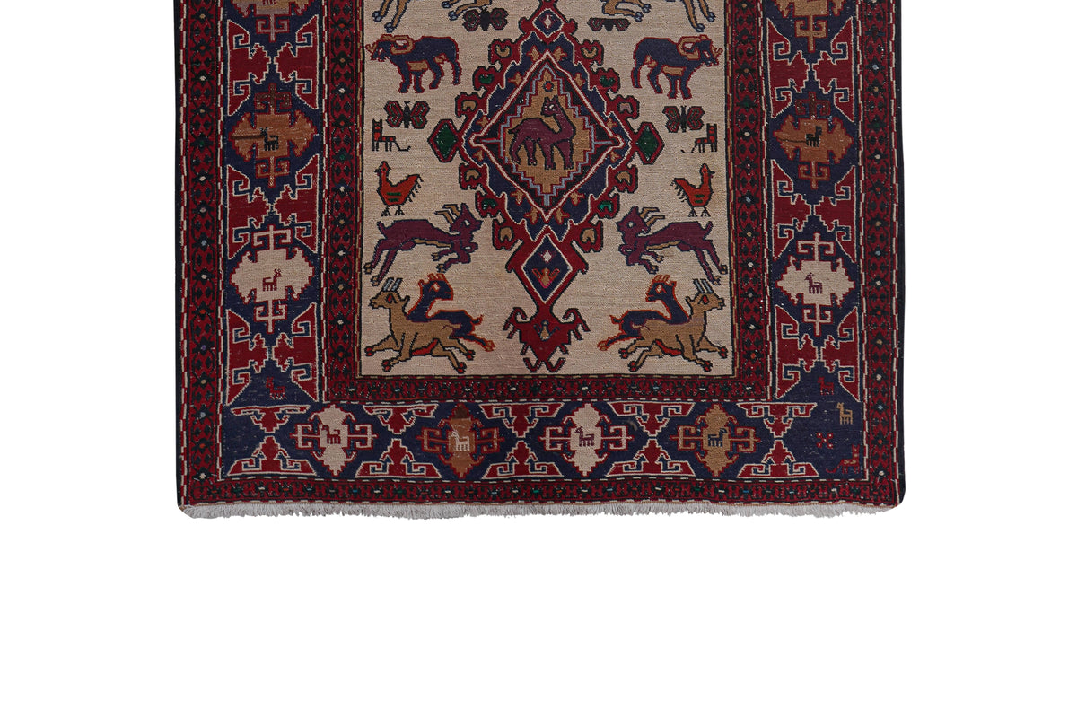 Vintage Sumak Kilim 108 x 143 cm