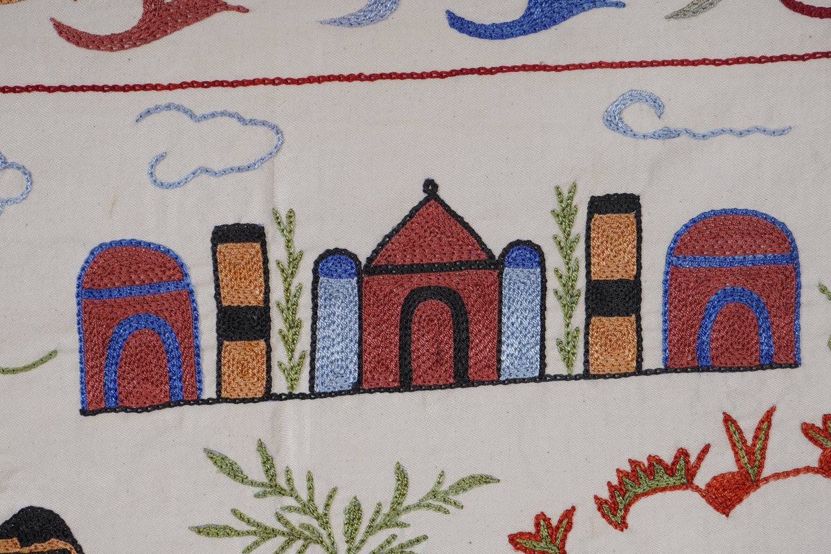 Vintage Deve Desenli El İşlemesi Duvar Örtüsü 51 x 188 cm