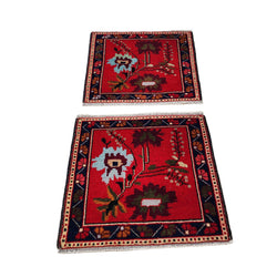 Vintage Türk Yastık Halı 2'li Set 73 x 79 cm