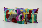 İpek Ikat Kadife Kırlent Kılıfı 2'li Set 40 x 60 cm