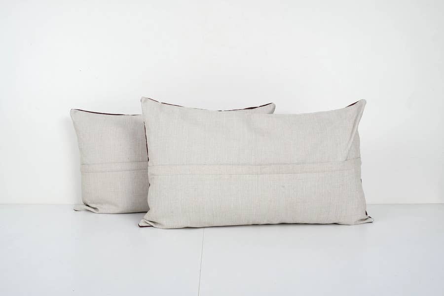 İpek Ikat Kadife Kırlent Kılıfı 2'li Set 40 x 70 cm