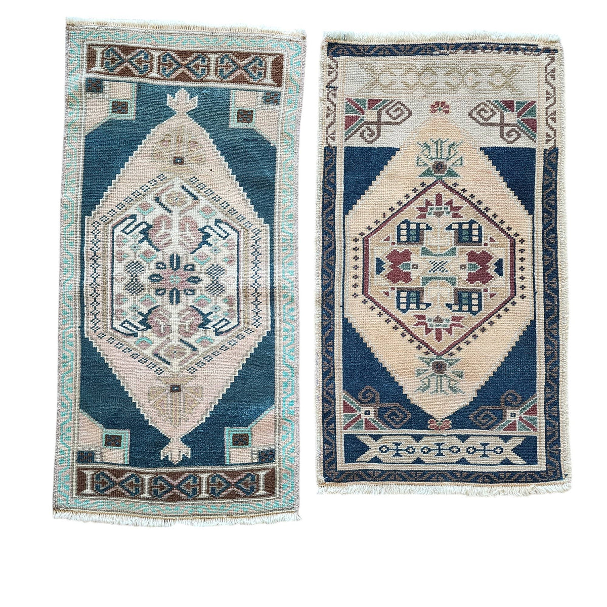 Vintage Türk Yastık Halı 2'li Set 53 x 95 cm