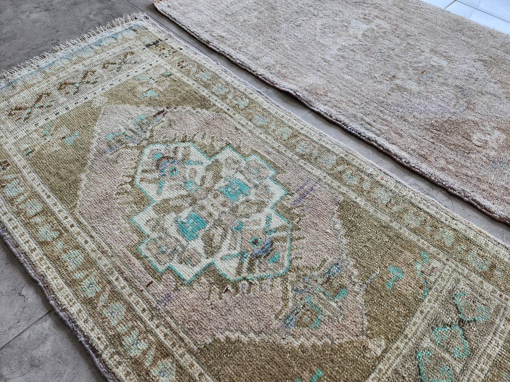 Vintage Türk Yastık Halı 2'li Set 50 x 99 cm
