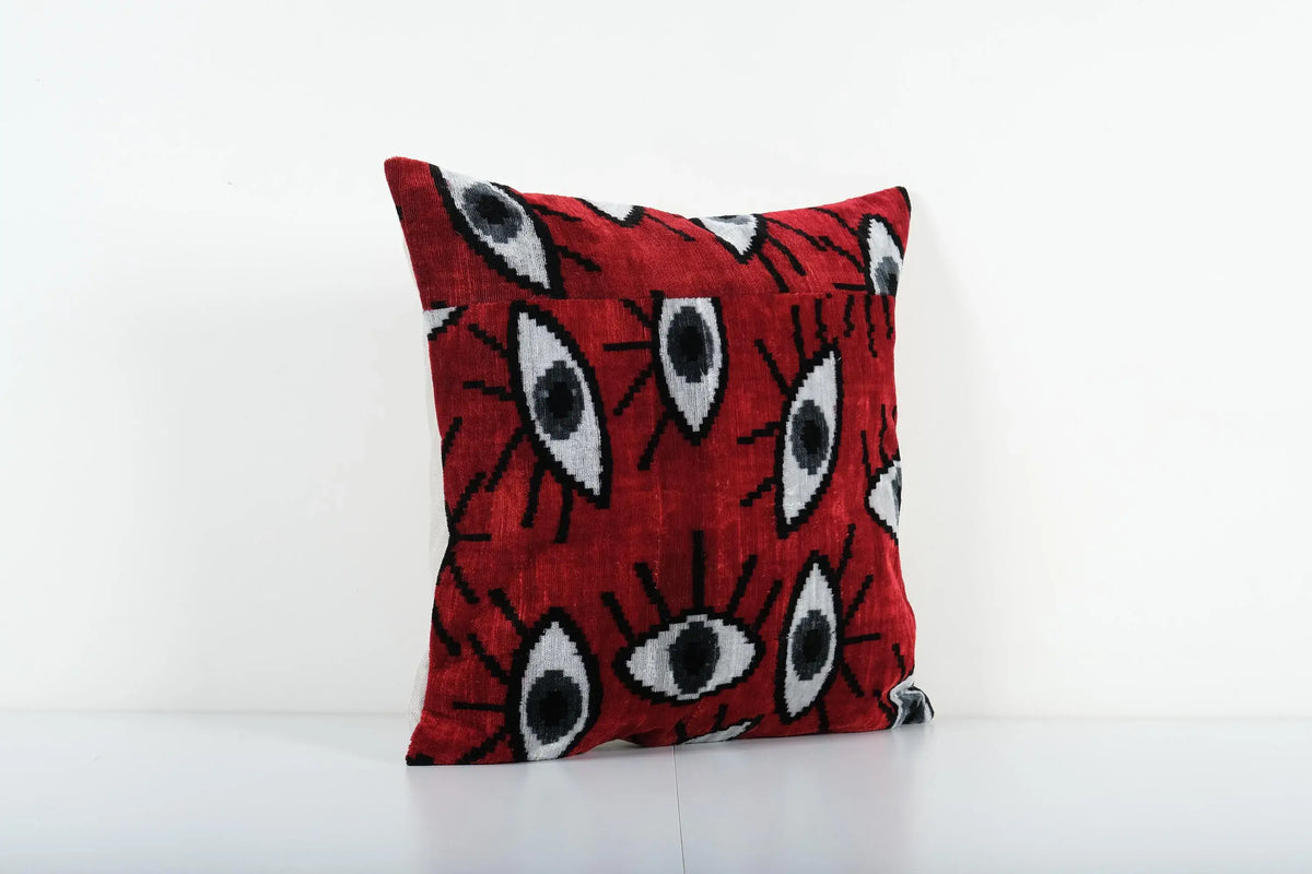 İpek Ikat Kadife Kırlent Kılıfı 50 x 50 cm