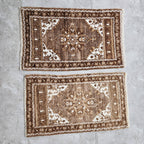 Vintage Türk Yastık Halı 2'li Set 53 x 90 cm