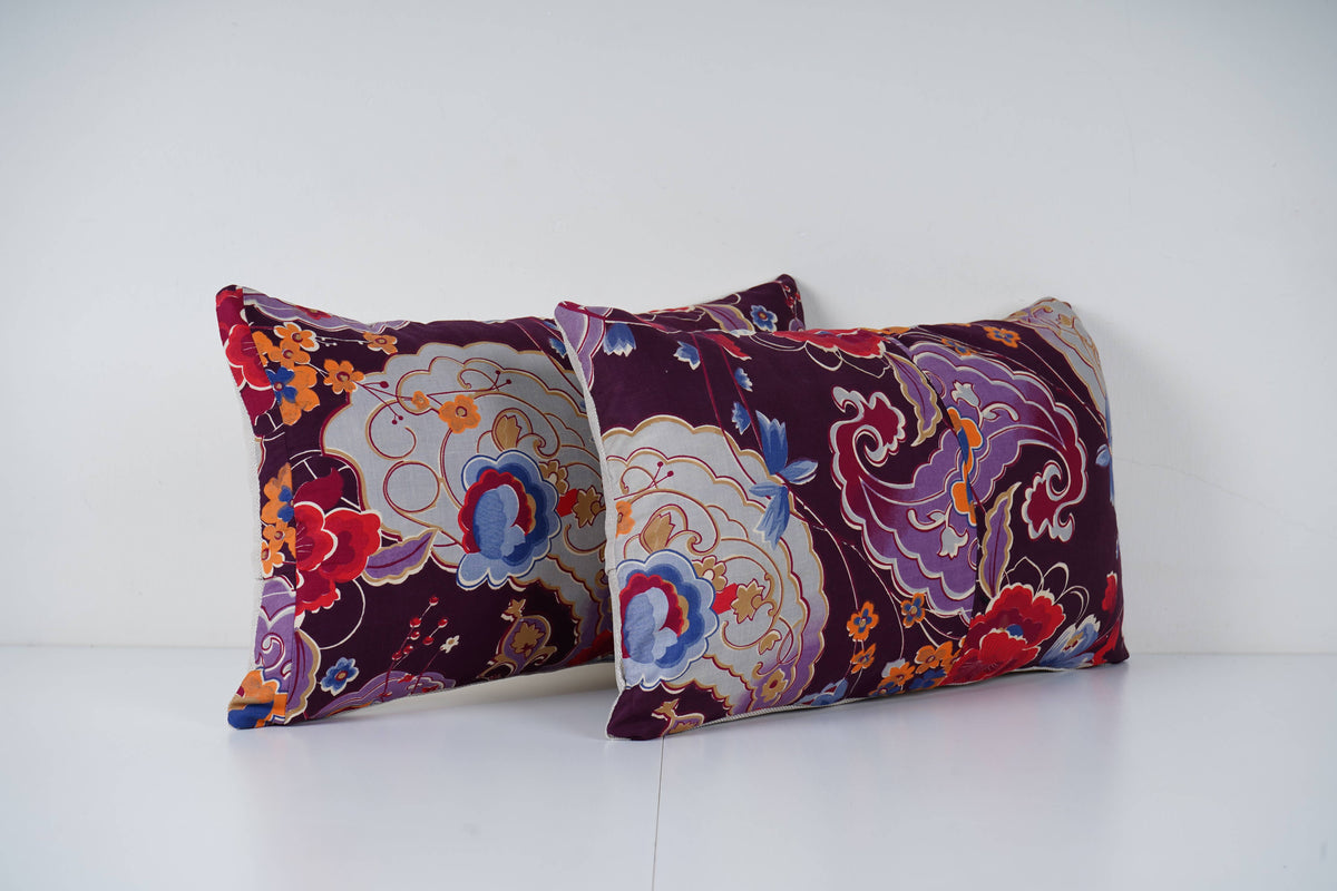 Özbek Baskılı Kırlent Kılıfı 2'li Set 28 x 50 cm