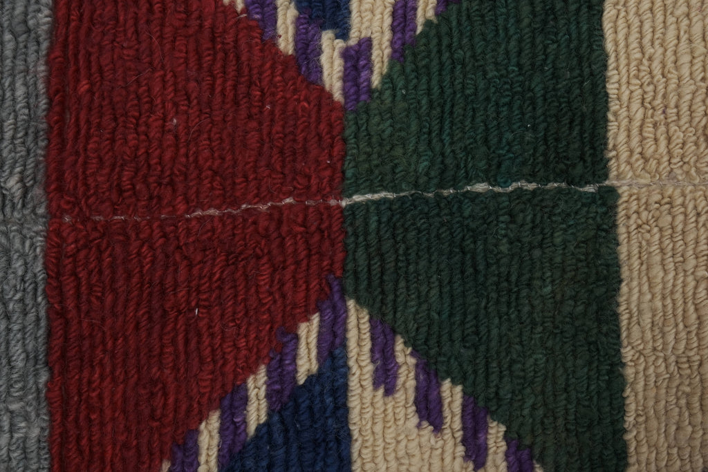 Vintage Türk Damalı Tulu Halı 109 x 136 cm