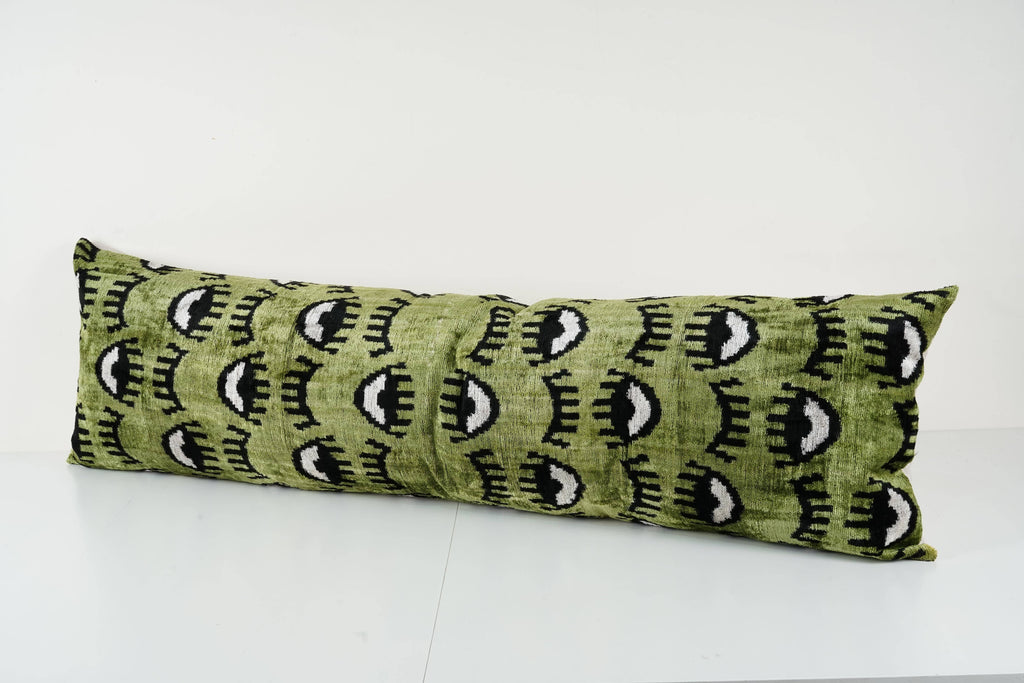 İpek Ikat Kadife Kırlent Kılıfı 40 x 130 cm