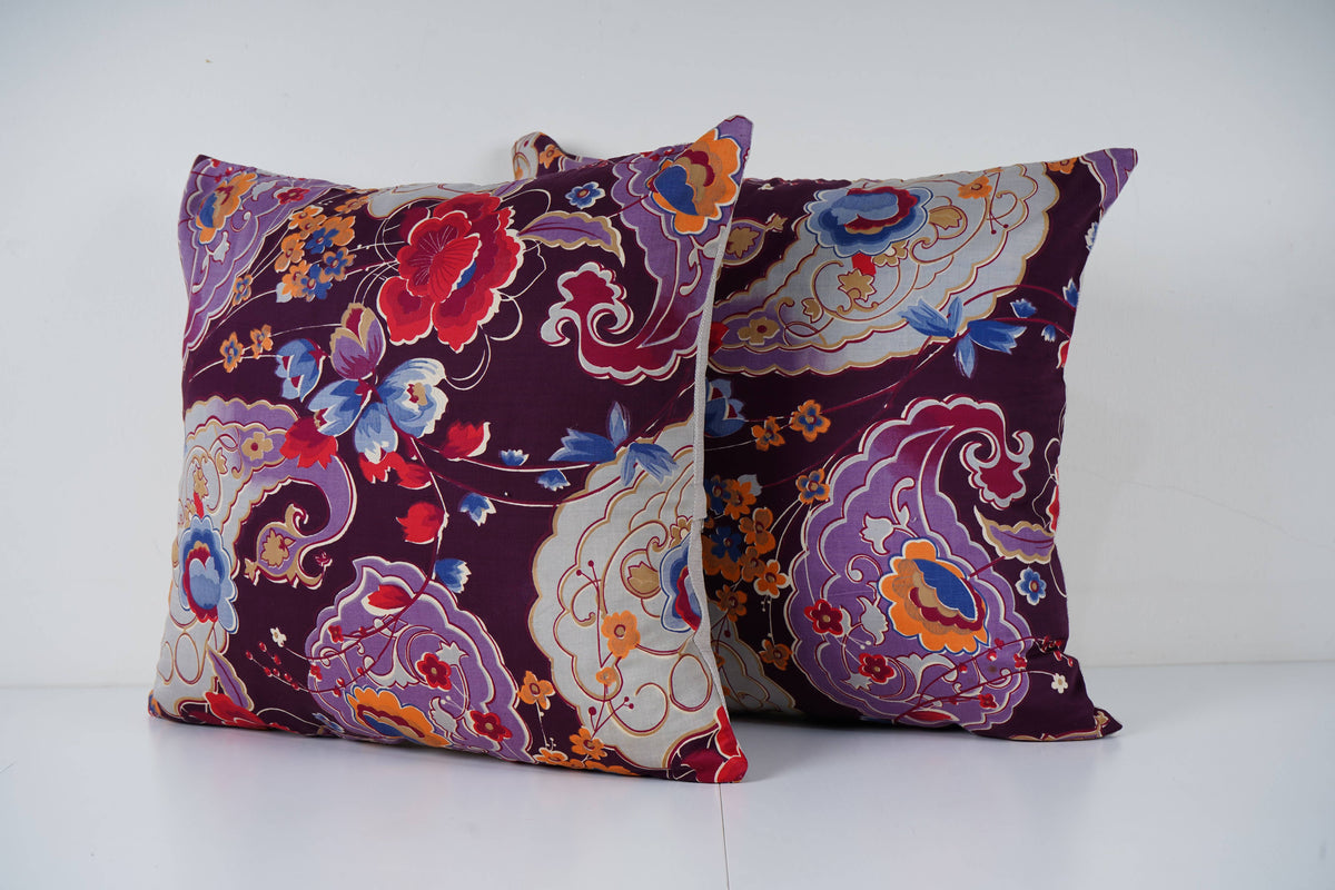 Özbek Baskılı Kırlent Kılıfı 2'li Set 48 x 48 cm