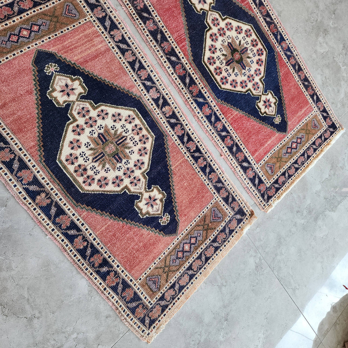 Vintage Uşak Yastık Halı 2'li Set 57 x 100 cm