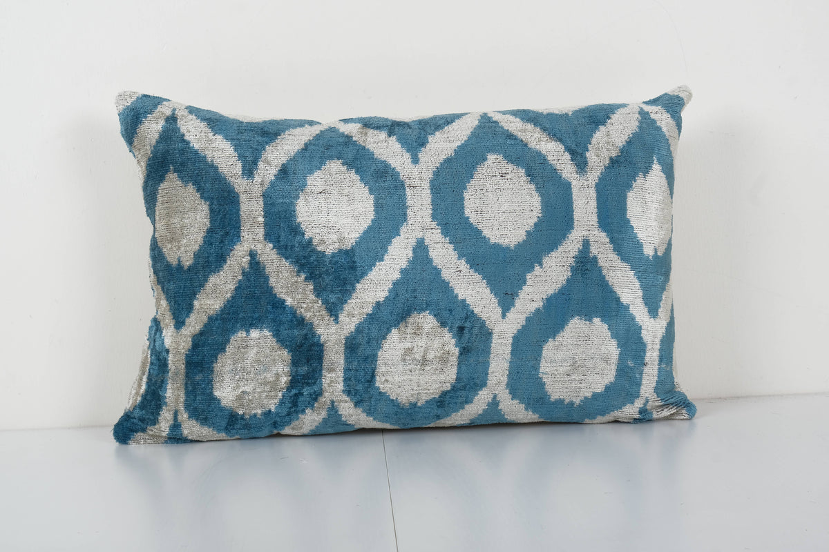 İpek Ikat Kadife Kırlent Kılıfı 2'li Set 40 x 60 cm