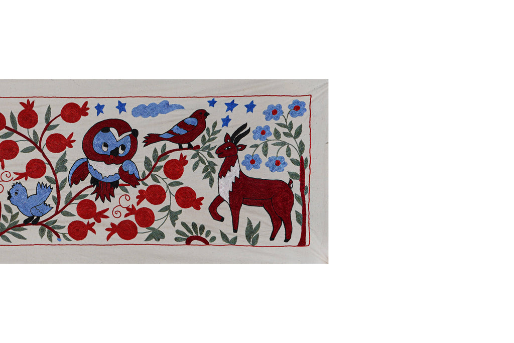 Baykuş Desenli Suzani Yolluk 50 x 144 cm