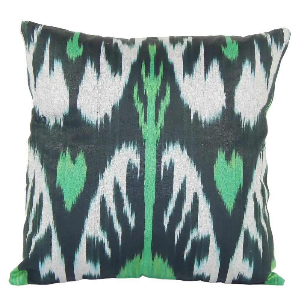 İpek Ikat Kadife Kırlent Kılıfı 36 x 36 cm