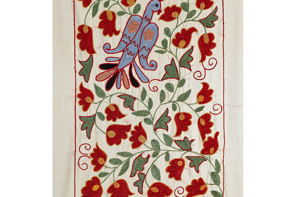 Kuş Desenli Suzani Duvar Örtüsü 50 x 92 cm