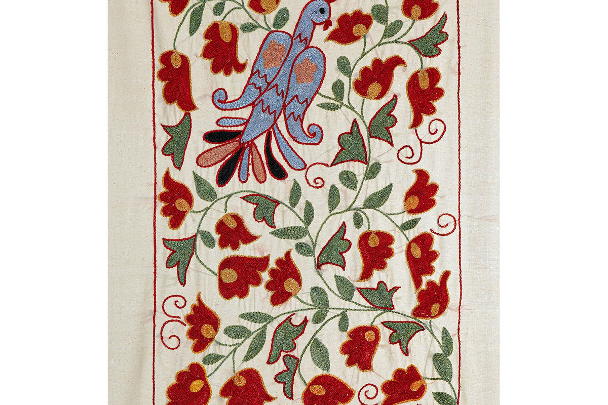 Kuş Desenli Suzani Duvar Örtüsü 50 x 92 cm