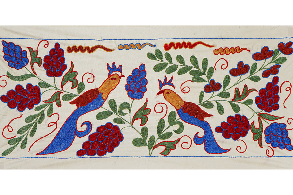 Kuş Desenli Suzani Duvar Örtüsü 44 x 96 cm