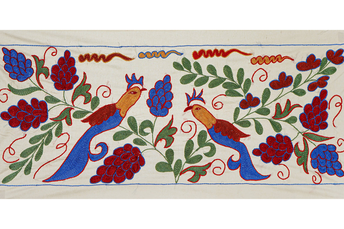 Kuş Desenli Suzani Duvar Örtüsü 44 x 96 cm