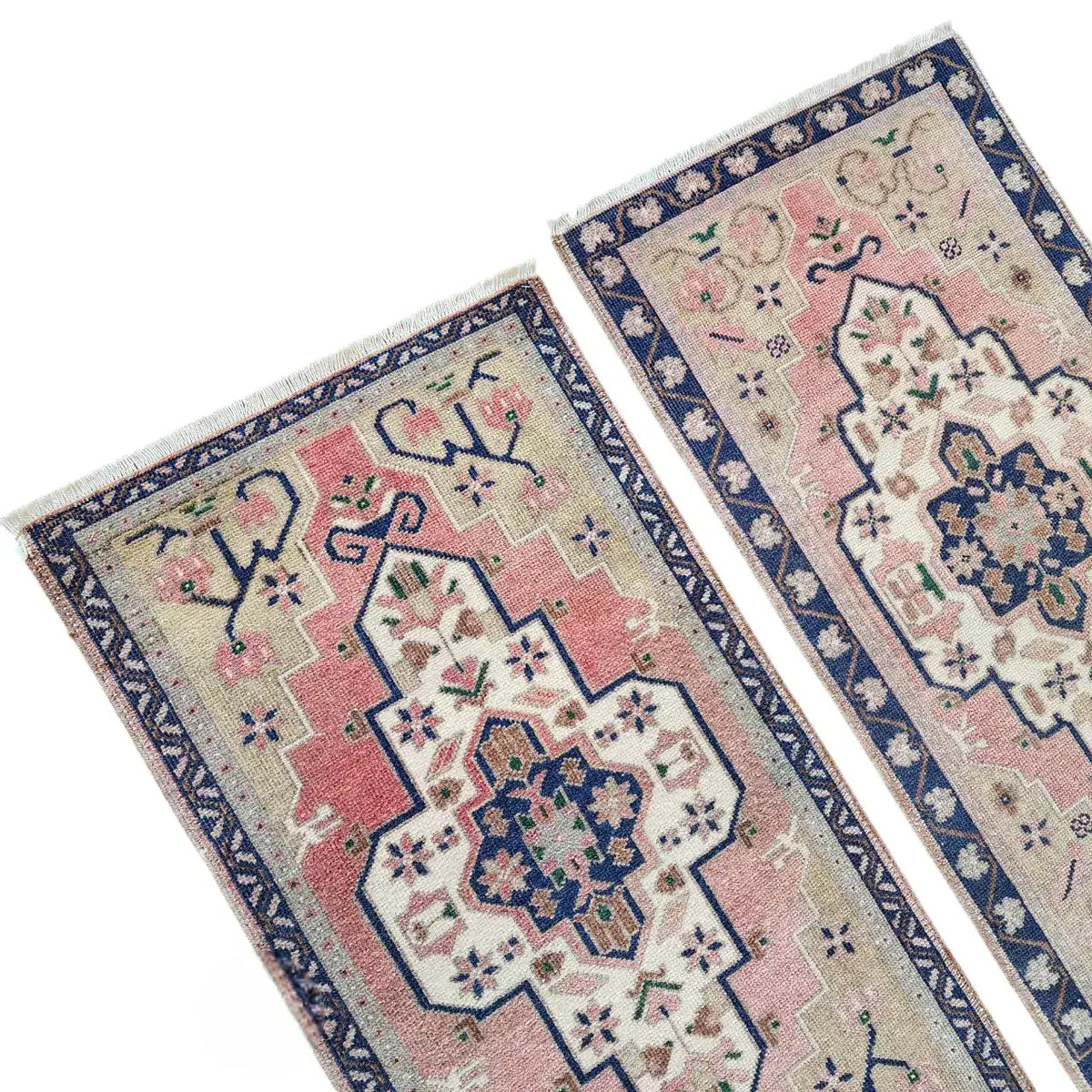Vintage Türk Yastık Halı 2'li Set 55 x 98 cm