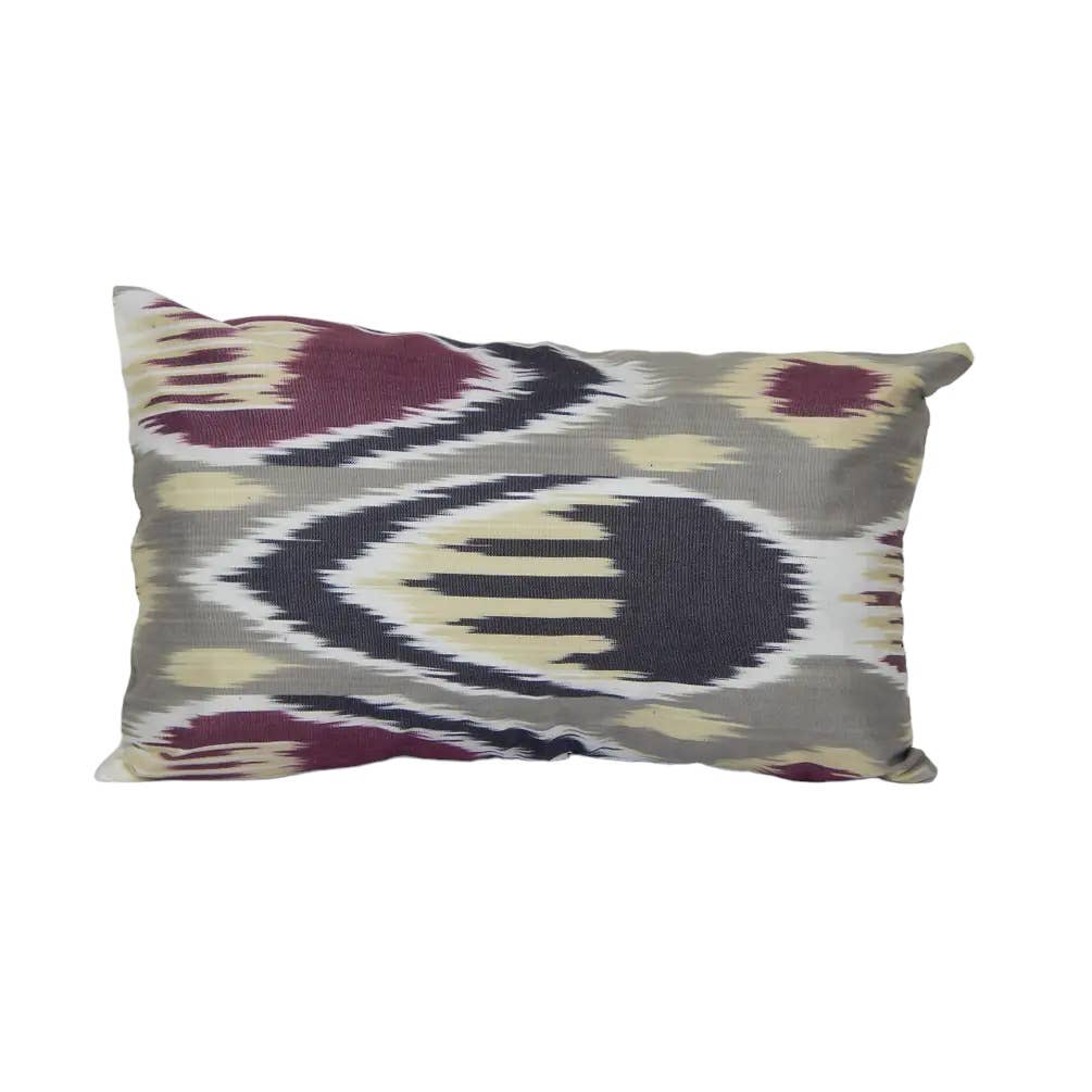 İpek Ikat Kadife Kırlent Kılıfı 30 x 50 cm