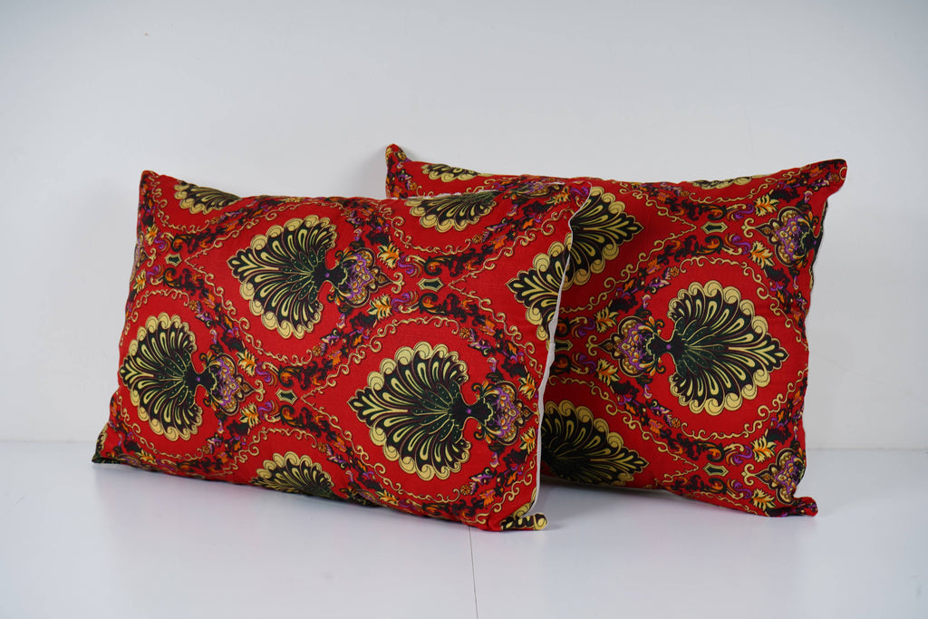 Özbek Baskılı Kırlent Kılıfı 2'li Set 40 x 57 cm