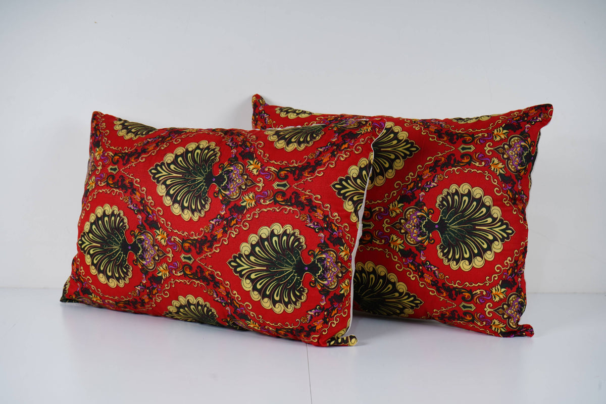 Özbek Baskılı Kırlent Kılıfı 2'li Set 40 x 57 cm