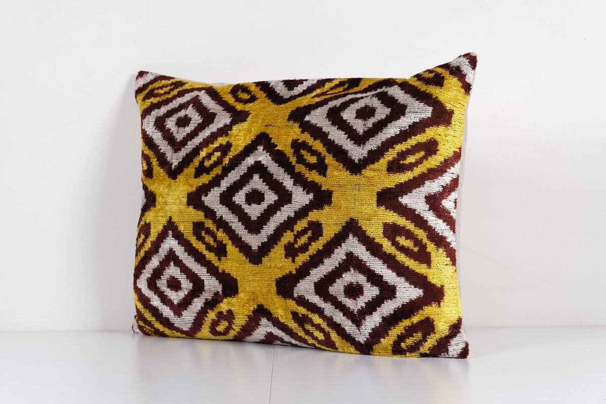 İpek Ikat Kadife Kırlent Kılıfı 2'li Set 42 x 57 cm