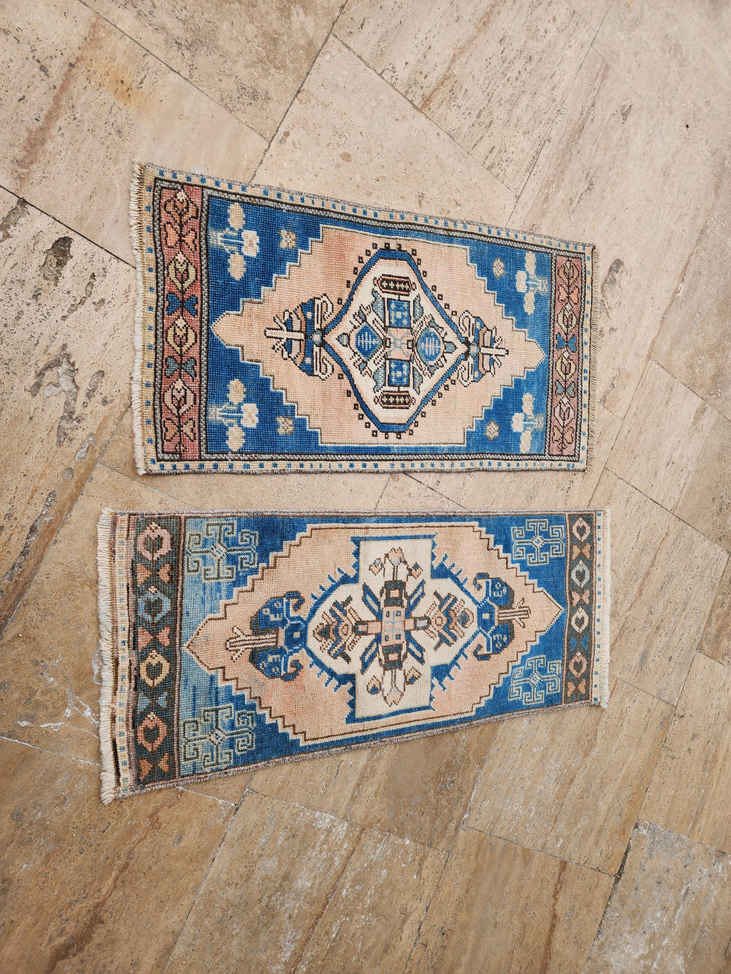 Vintage Türk Yastık Halı 2'li Set 43 x 99 cm