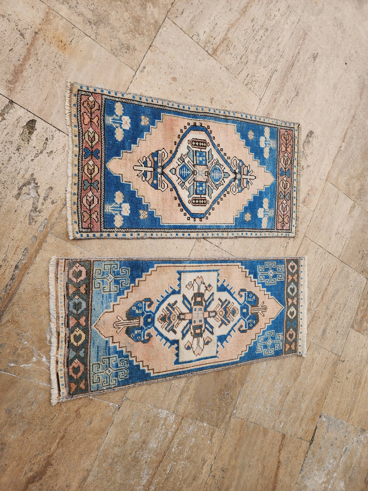 Vintage Türk Yastık Halı 2'li Set 43 x 99 cm